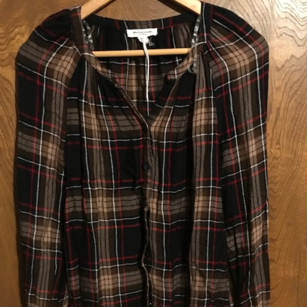 beachlunchlounge collection plaid shirt size xs
